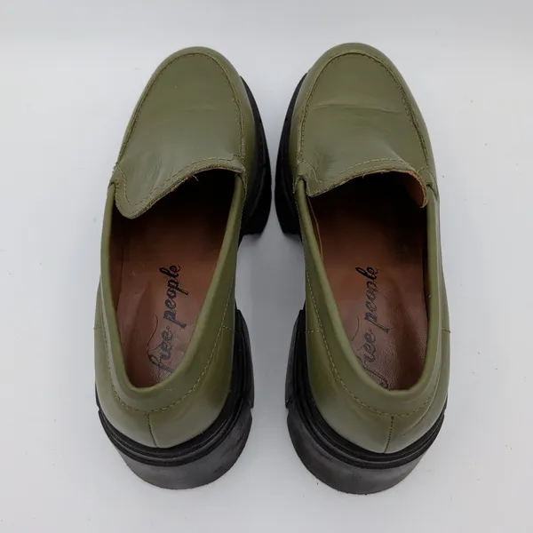 Free‎ People Alohas Trailblazer Green Chunky Lug Platform Loafer 37.5 Women's 7 - Image 6