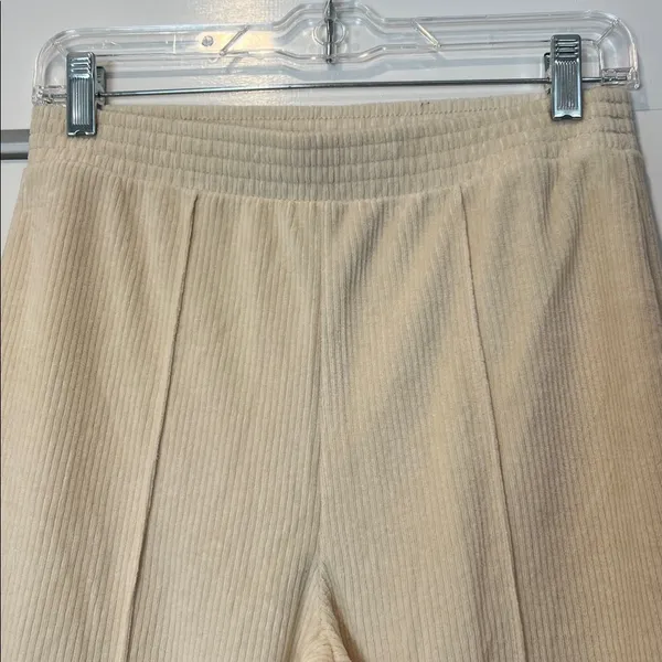 Aerie TWO PIECE SET Cream Women's velour Flare Pants & Jacket size small. - Image 6