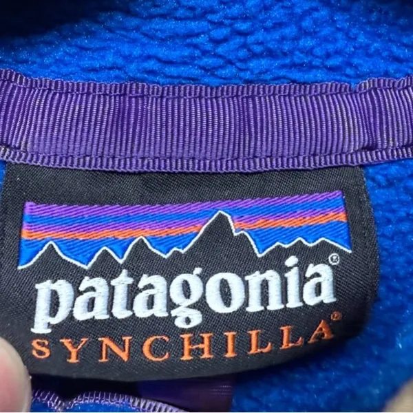 Patagonia Synchilla Snap-T Fleece Pullover Women Sz S Blue‎ Colorblock Two Tone - Image 4