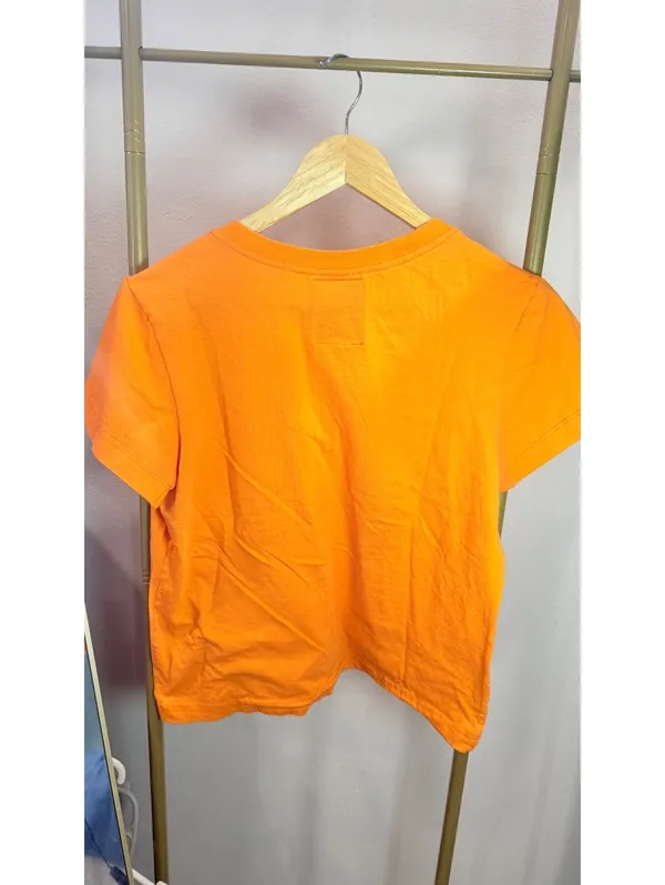 Size M Vintage Brazilian Orange Butterfly Embroidered tee - Image 4