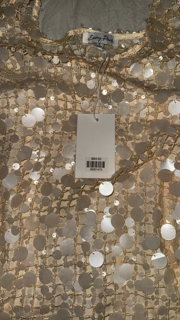 Knit sequin Dres Cream Gold - Image 4
