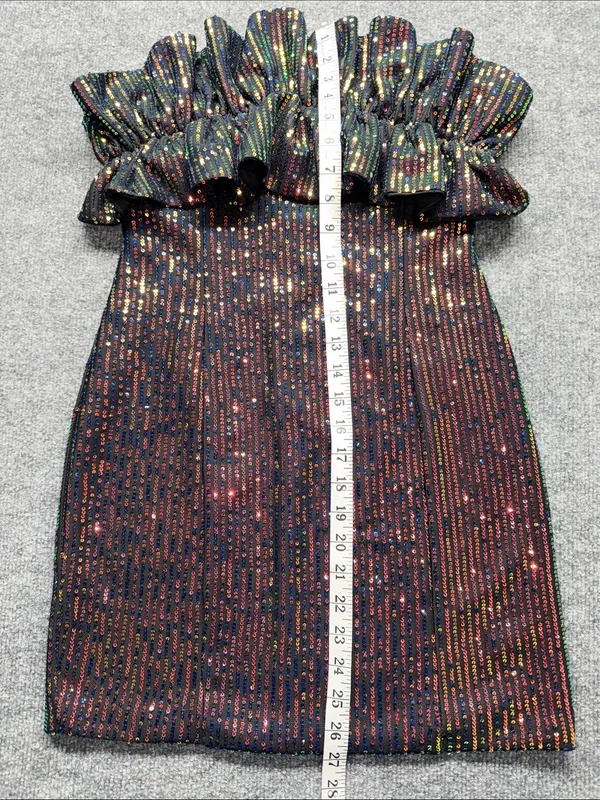 Allison & Kelly Sequin Ruffle Strapless Mini Dress - Image 5