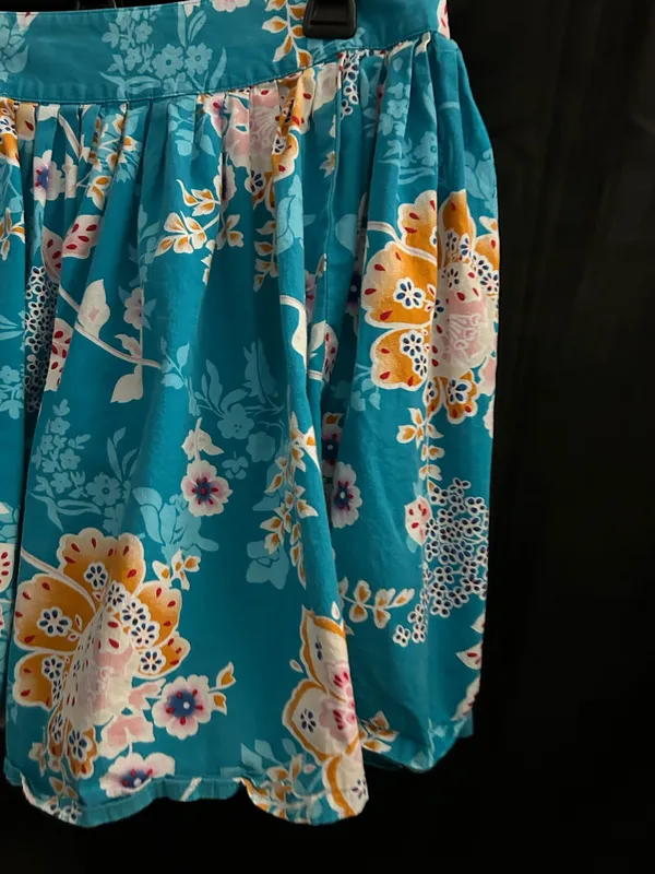Wet Seal Teal Blue Floral Circle Mini Skirt MD - Image 3
