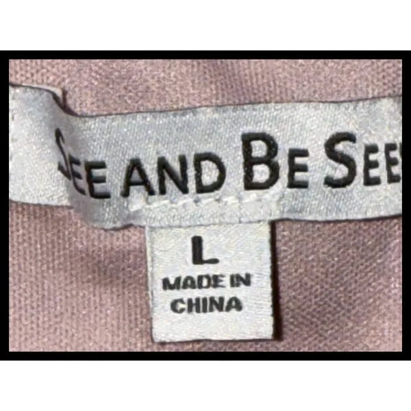 See And Be Seen Sequin Sweatshirt Women Large Rose Gold Sparkly Party Top - Image 3