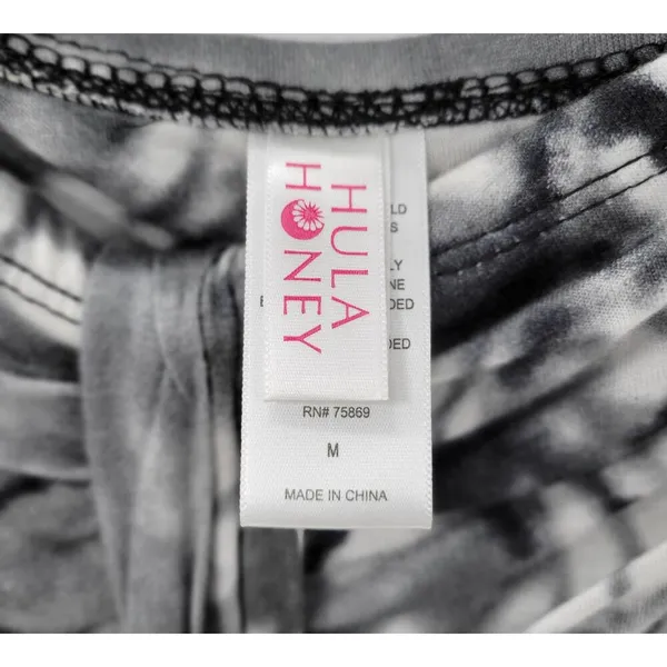 Hula Honey Womens Dress Medium Gray White Tie Dye Strapless Maxi Summer Beach - Image 7