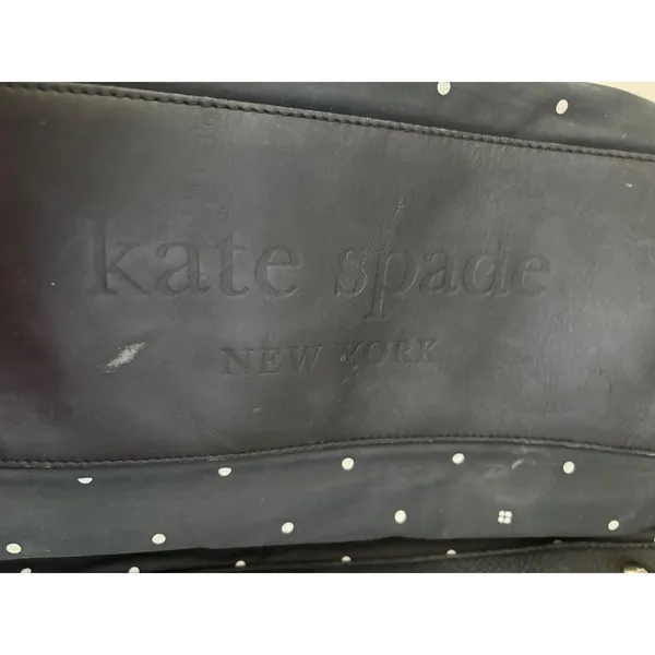 Kate Spade Black Polka Dot Nylon‎ Tote Bag Shoulder Bag Zip Pocket - Image 4