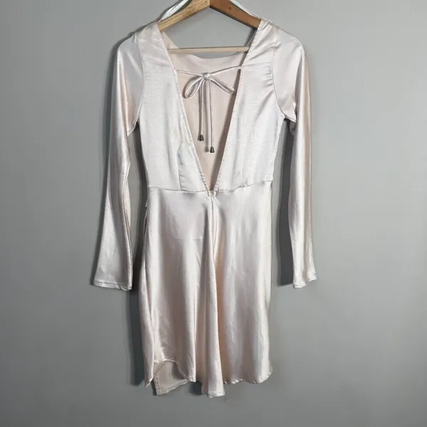 Hello Molly Expressed Permission Mini Dress Women's XS 2 Champagne Satin NWT - Image 12