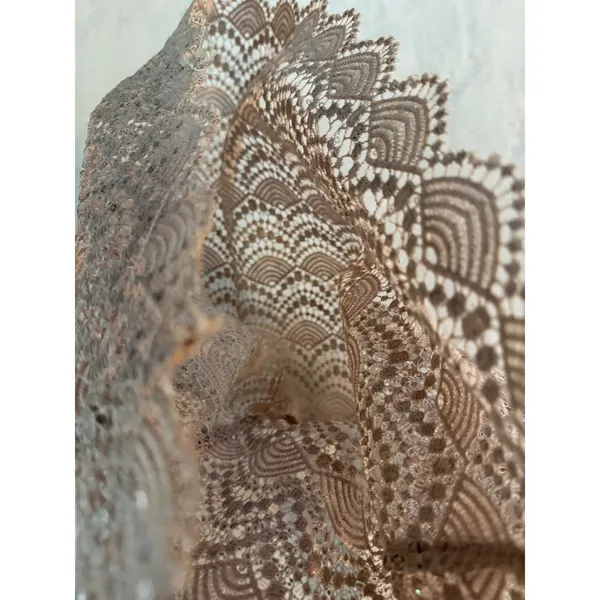 Kay Unger New York Sheer Pink Scalloped Lace Sequin Cap Sleeve Cocktail‎ Dress - Image 4