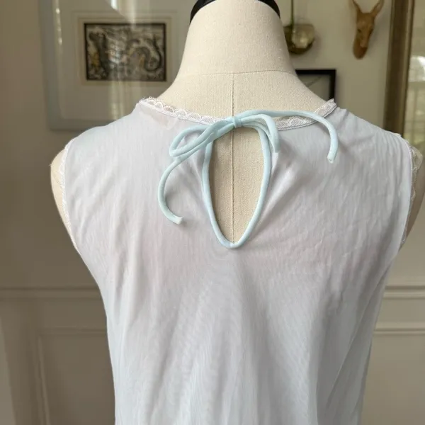 Vintage 70s Aristocraft Long Pastel Blue Nightgown M - Image 6