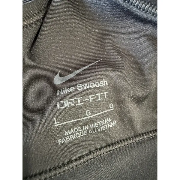 Nike‎ Swoosh Dri-FIT Womens Black Racerback Sports Bra Graphic Logo Large - Image 5
