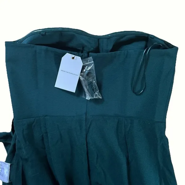Dress The Population Kai Strapless Gown with High Slit in Pine Green Size XXL - Image 10