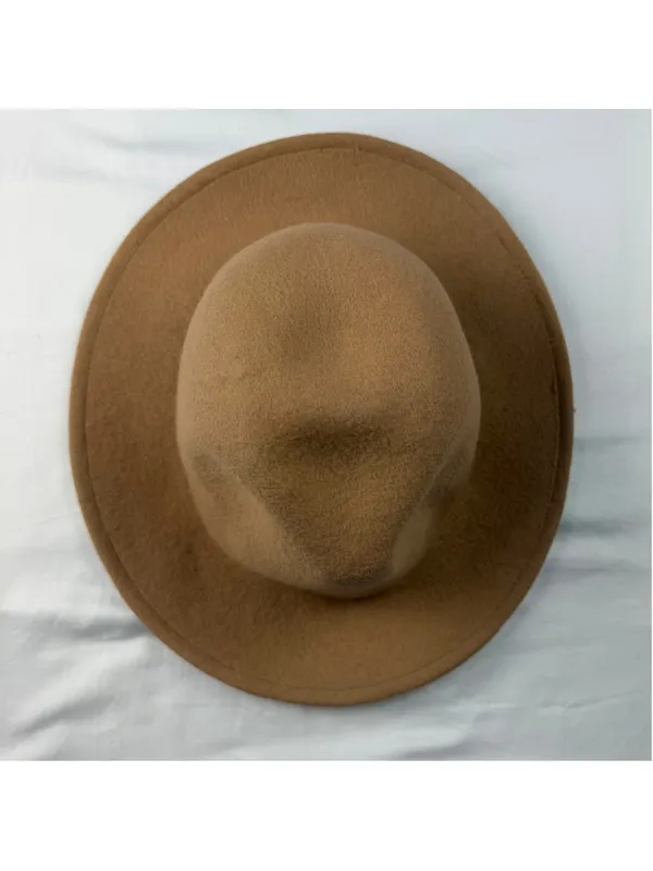 Urban Outfitters Rosin Wool Felt Fedora S/M Beige Wide Brim Boho Rancher Hat 100 - Image 2