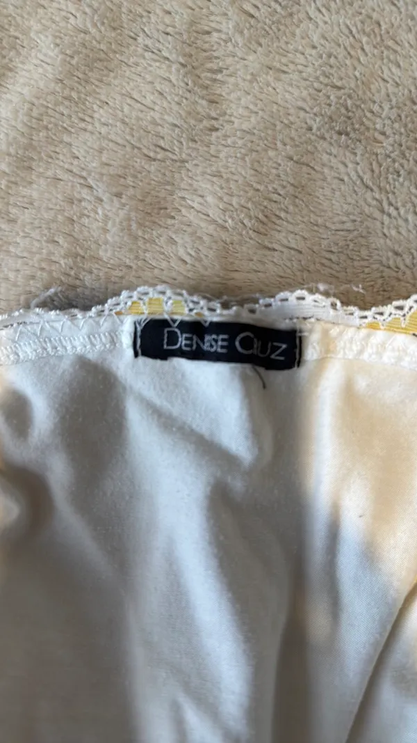 Y2K Lace Tank Top Yellow Size M - Image 6