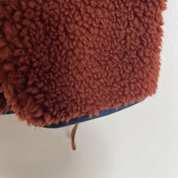 LL Bean Signature Jacket Womens Large Orange‎ Sherpa Fleece Cowl Neck Pullover - Image 2
