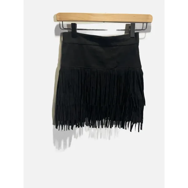 Altar'd State Fringe Mini Skirt Womens XS‎ Black Tiered Western Boho Festival - Image 4