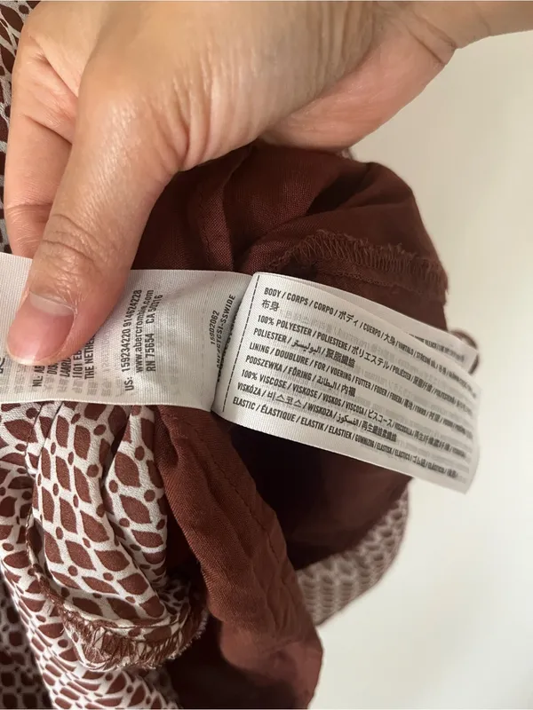 Abercrombie Babydoll Brown Mini Dress Medium Romantic Soft Girl Fall Date Night - Image 4