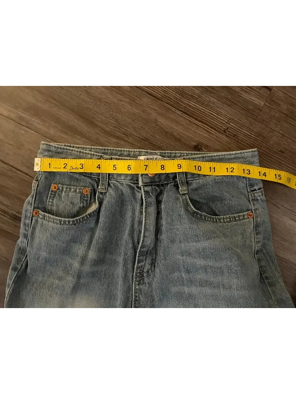 Lewkin Korea Light Wash Wide Leg Baggy Jeans Sz 28 - Image 4