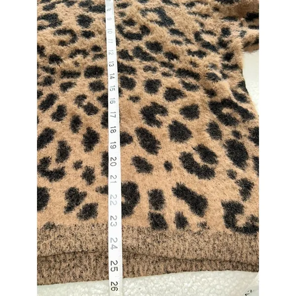 LUCCA Long Sleeve Crew Neck Brushed Knit Animal Print Sweater Size L - Image 8