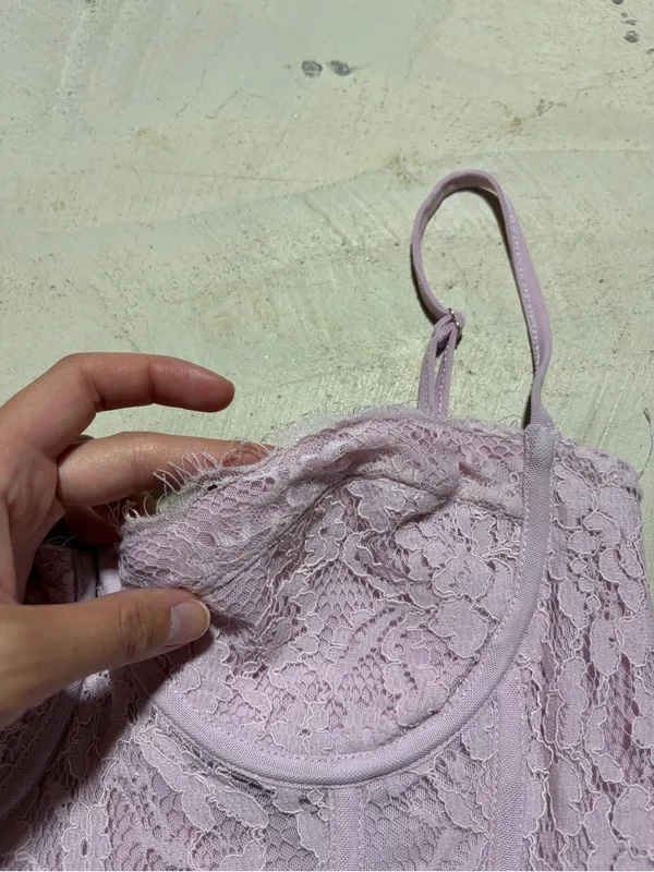 White fox corset bustier top lilac medium lace - Image 3