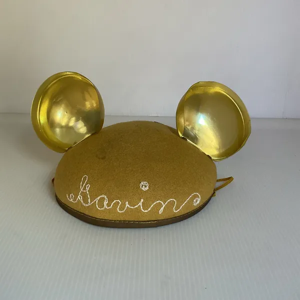 Vintage Disneyland 50th Anniversary Mickey Mouse Gold Ears Hat Infant Disney - Image 4