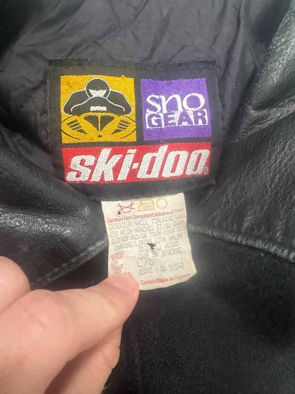 Vintage Ski-Doo Leather & Wool Varsity Jacket (Made in Canada) – Snow Gear - Image 3
