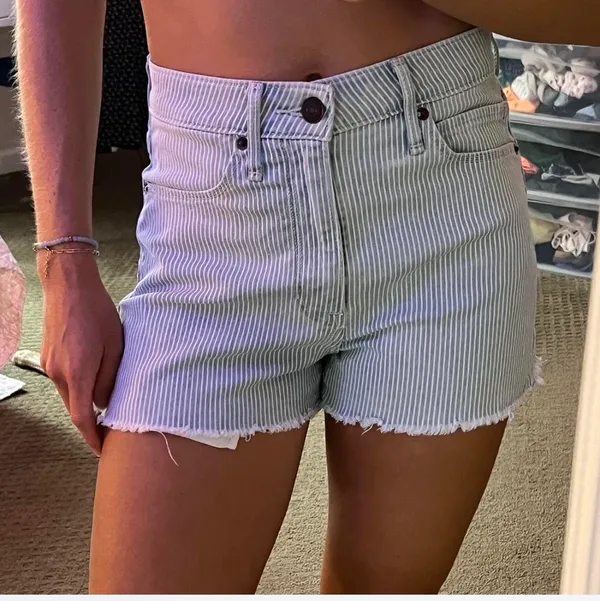 Abercrombie And fitch Striped Jean Shorts - Image 2