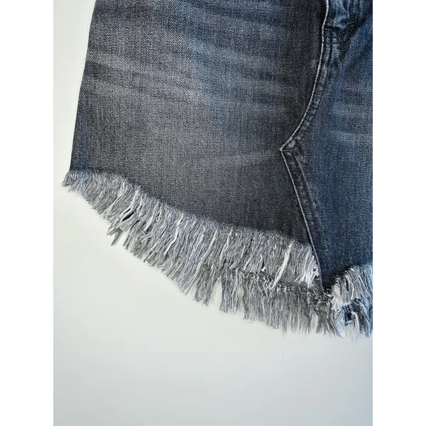 We‎ The Free People Black Denim Mini Skirt 25 Frayed Hem Rocker Festival Revival - Image 6