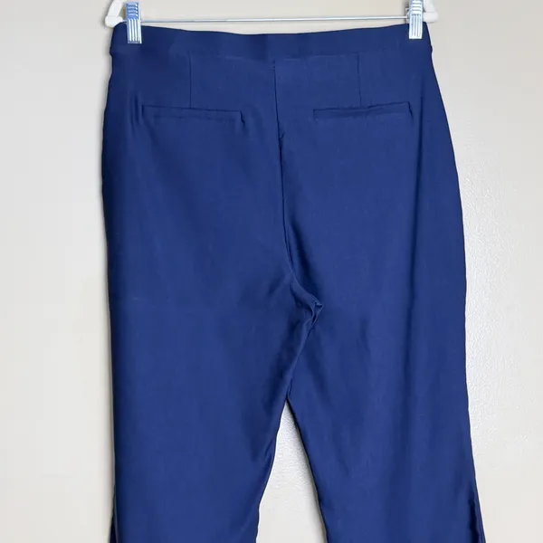 Crown & Ivy Pants Women Stretch Pull On Flare Workwear Trousers Size L Navy - Image 3