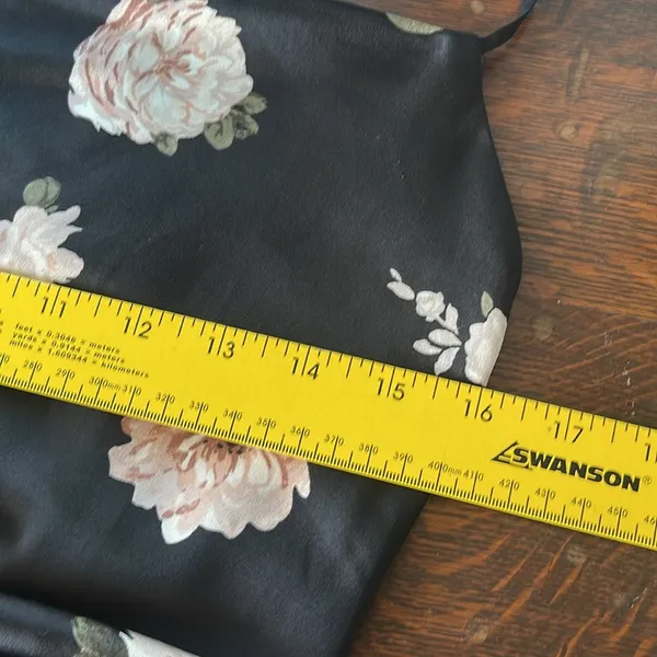 Abercrombie & Fitch black satin floral cowl neck satin slip dress size S - Image 7