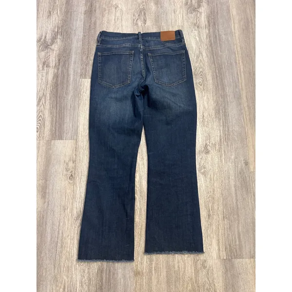 J.Crew Demi Boot Crop Dark Wash High Rise Button Fly Raw Hem Jeans 27 - Image 3