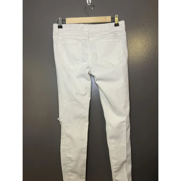 Free People Distressed Skinny Jeans Womens 27 White Slim Stretch Denim - Image 4