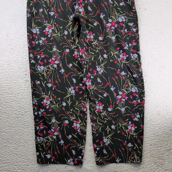 Lulus Nina Black Floral Wide Leg Jumpsuit Sleeveless Surplice V-Neck Women Small - Image 9