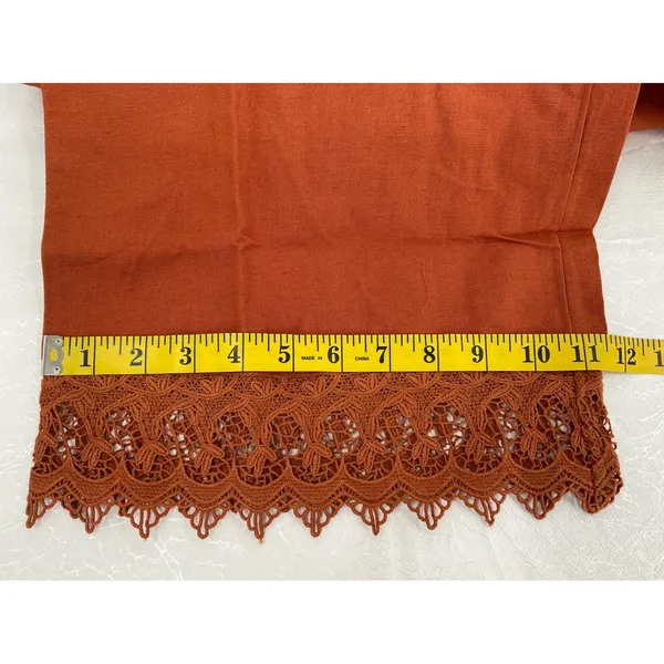 Billabong Lace and Lies Spiced Coral Crochet Trim Wide Leg Jumpsuit‎ Small NEW - Image 11