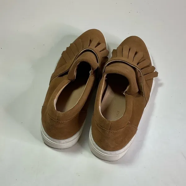Anthropologie‎ Suede Fringe Slip On Loafers Size 38 - Image 3