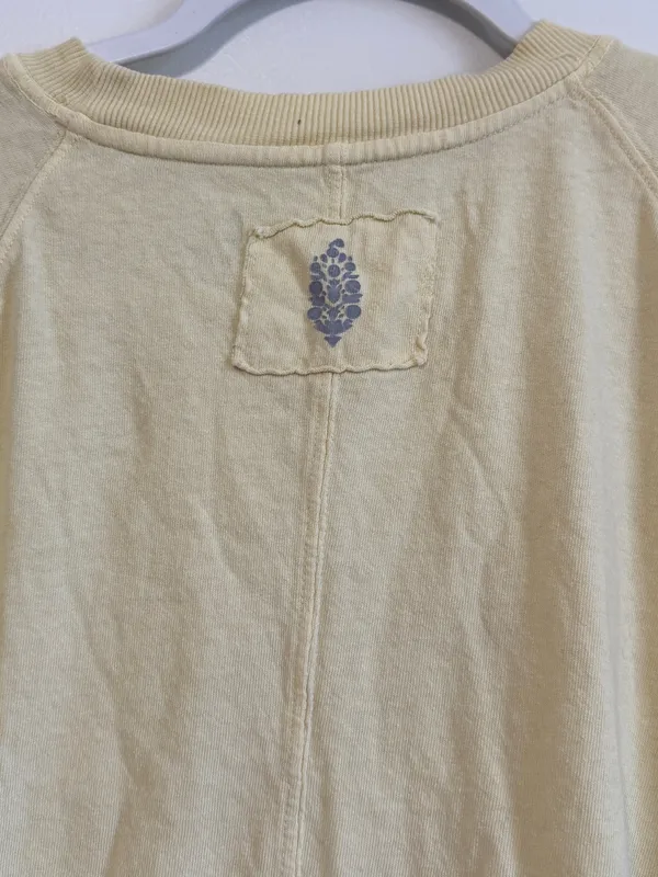Free People Movement Oversized Cotton T-Shirt Size Medium FP Yellow Shirt Top - Image 6