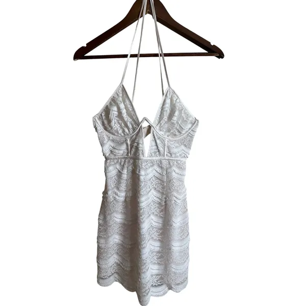For Love and Lemons Mimi Mini Dress White Lace Bustier Womans S - Image 2