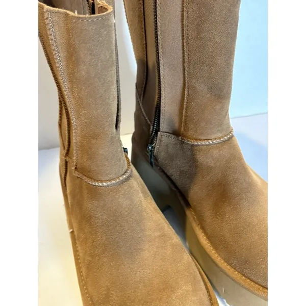 New Ugg Womens Classic Twin Seam Heights Chestnut Platform Boots 1158313 SZ 9 - Image 3