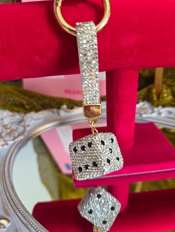 Bling Dice Keychain Bagcharm Silver - Image 2