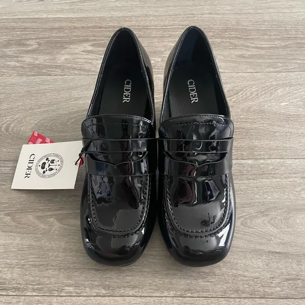 NEW CIDER black chunky heeled loafers - 8.5 - Image 3