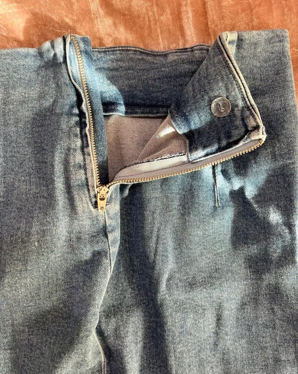 Workshop Republic Clothing High Waisted Denim Pencil Skirt - Image 3