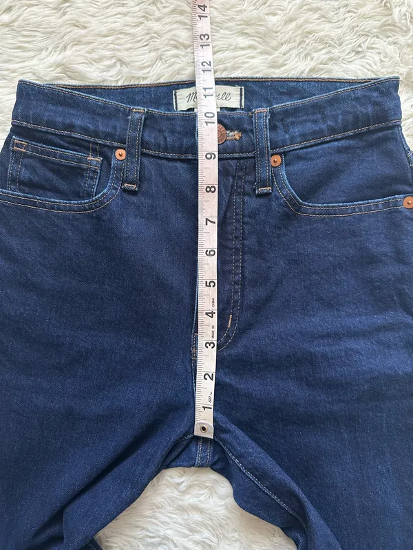 Madewell Jeans Skinny Flare in Rinse Wash High Rise Dark Wash Indigo Sz 24 - Image 13