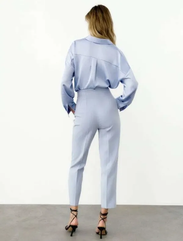 ZARA Light blue cropped pants - Image 2