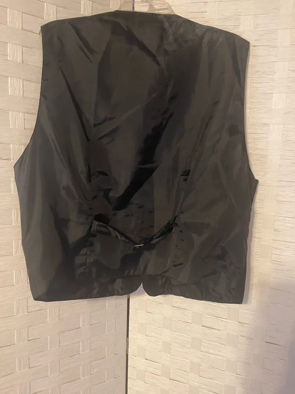 Vtg Faded Glory Black Leather Vest Size Large Country Cowboy Classic - Image 11