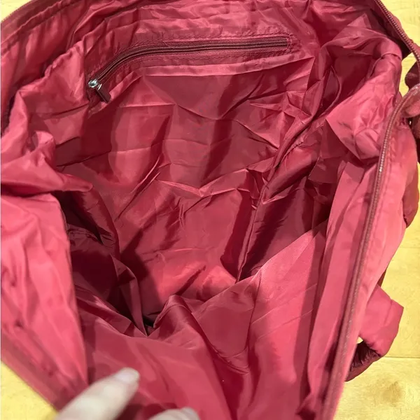 Roberto Coin tote nylon bag red side pockets - Image 6
