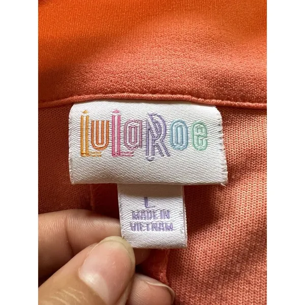 LuLaRoe Cardigan‎ Sweater Size Large Open Front Career Colorful Preppy Modern - Image 3