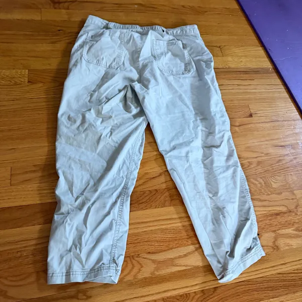 Old Navy High-Rise OG Chino Pants Size L Beige Khaki Elastic Back Straight Leg - Image 3