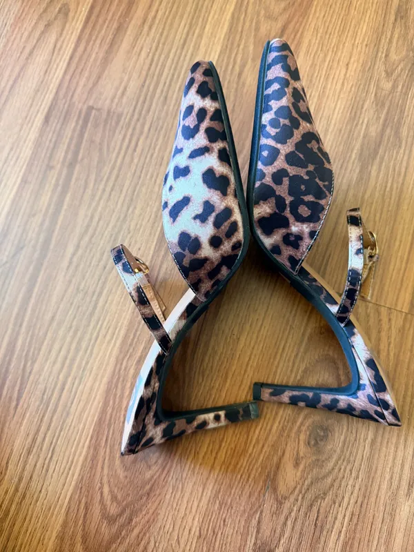 Dolce Vita Leopard Print Pointed-Toe Ankle Strap Mules - Image 2