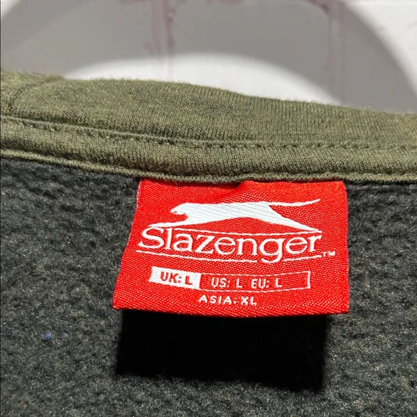 Slazenger Olive‎ Green Fleece Zip Up Hoodie Woman’s Size Large - Image 2