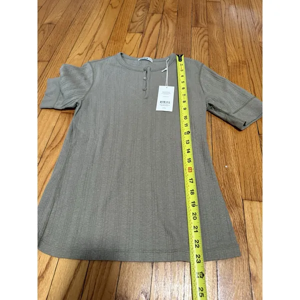 Buck Mason NWT Marsh Fern Heirloom Rib Base Henley T-Shirt Size Large - Image 6
