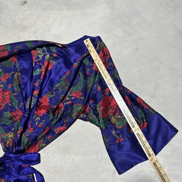 1990s Y2K Hollywood Victoria Secret Vintage Floral Longe Robe Women's SZ M/L - Image 4